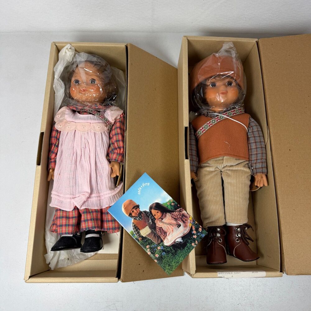 Vintage Sala & Berg Doll Lot 1983 Sekiguchi Boy Girl Set W Boxes Near Mint
